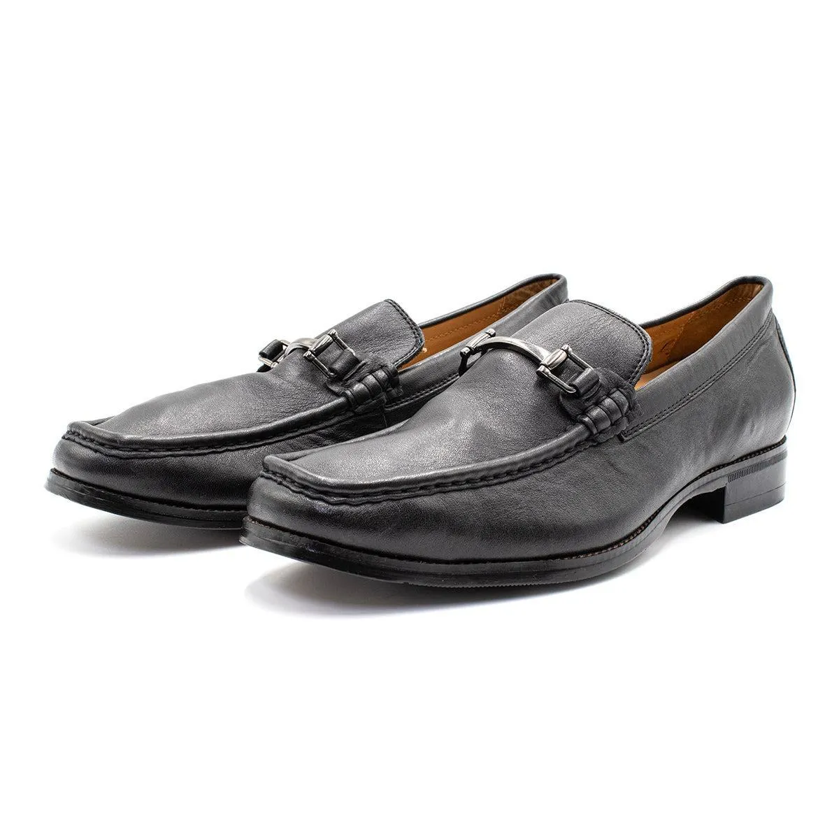 Abeo Formal Slip Ons Leather Black Colour For Men