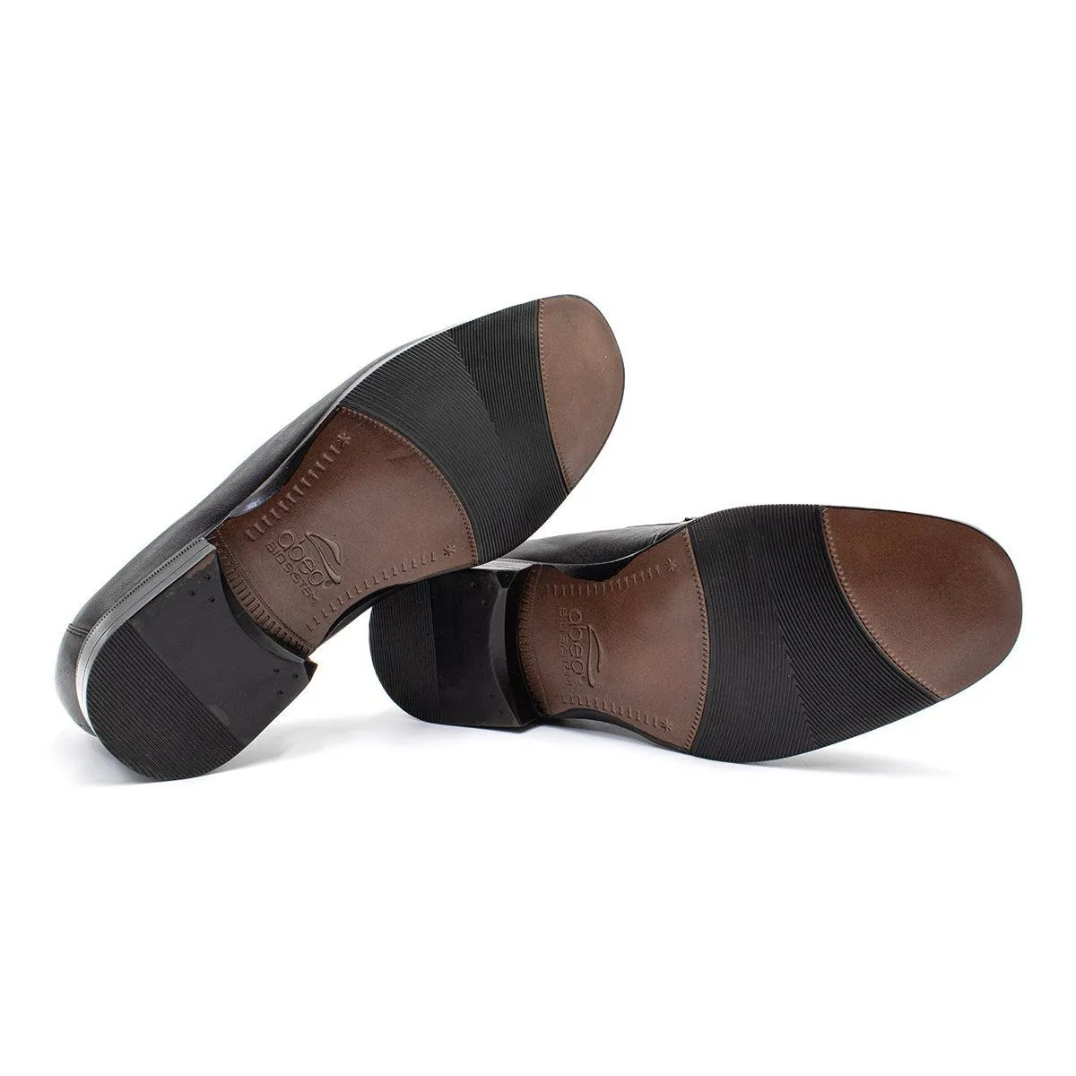 Abeo Formal Slip Ons Leather Black Colour For Men