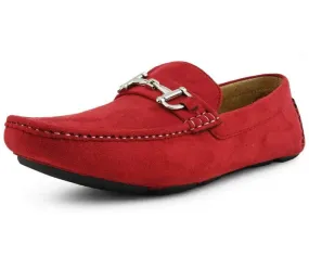 Amali Walken Red Men’s Suede Driving Shoes