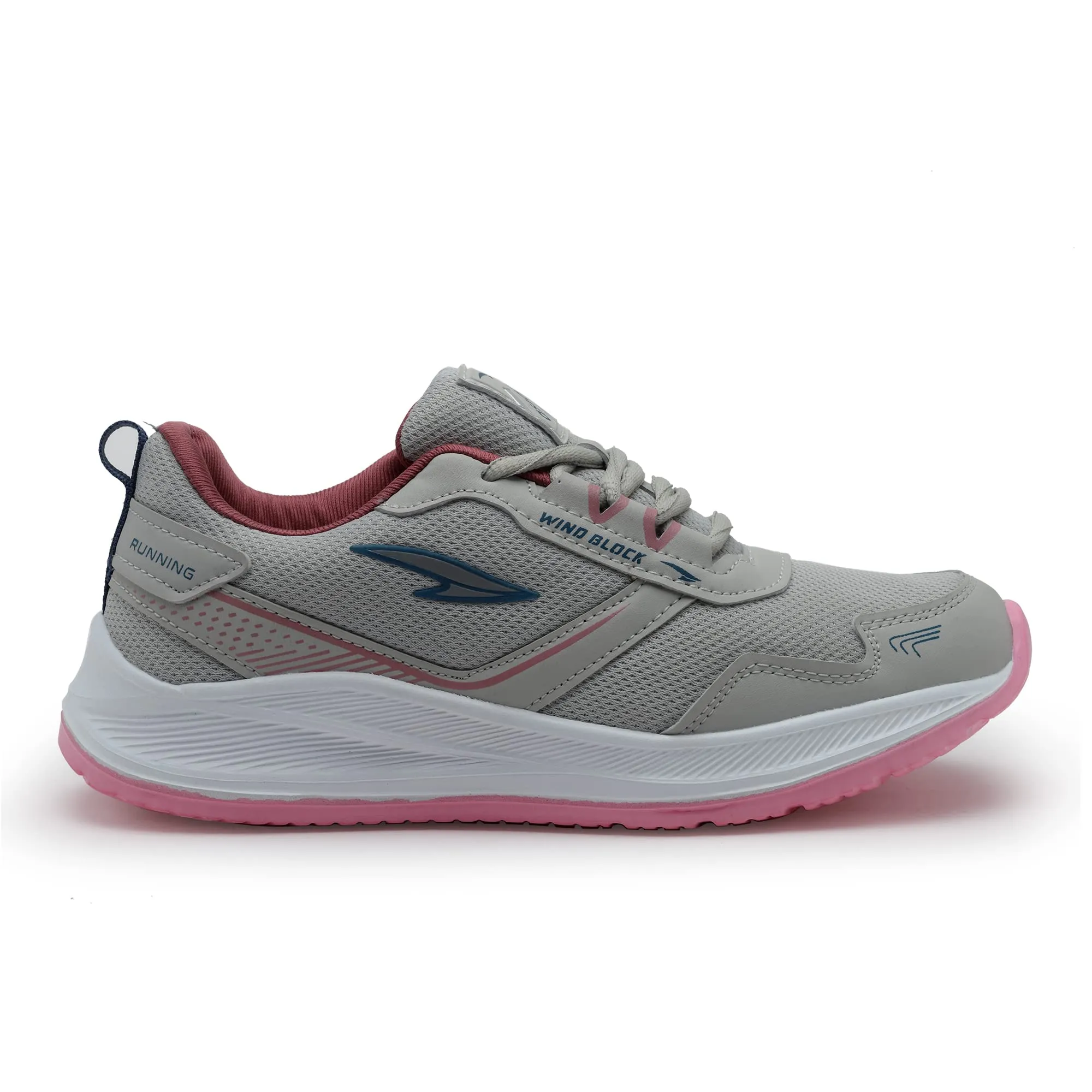 ASIAN Women's Cute Sports Running Shoes,Walking, Gym Casual Sneaker Lace-Up Shoes For Girl's Light Grey Pink 5 UK