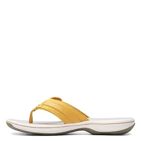 Clarks Women's Breeze Sea Flip-Flop, Burnt Yellow Synthetic, 8
