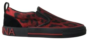 Dolce & Gabbana Red Black Leopard Loafers