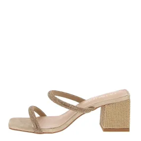 Laguna Arnie Champagne Diamante Slip on Heel Champagne 36