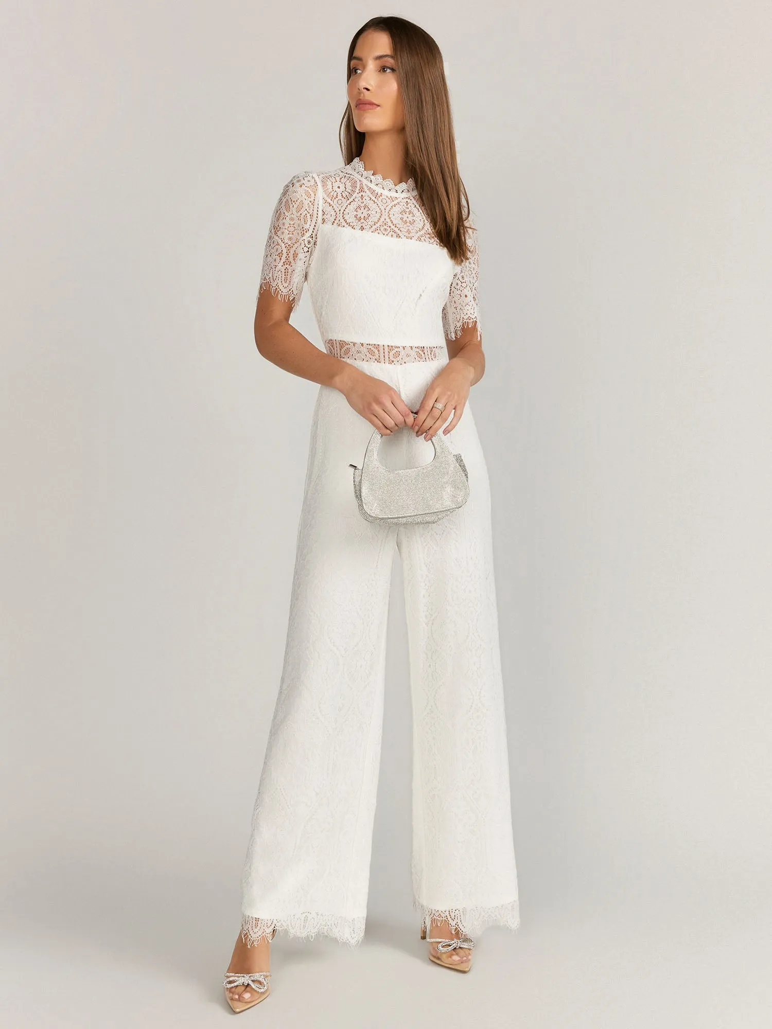 Lena Scallop Lace Sheer Waist Jumpsuit - Brands We Love