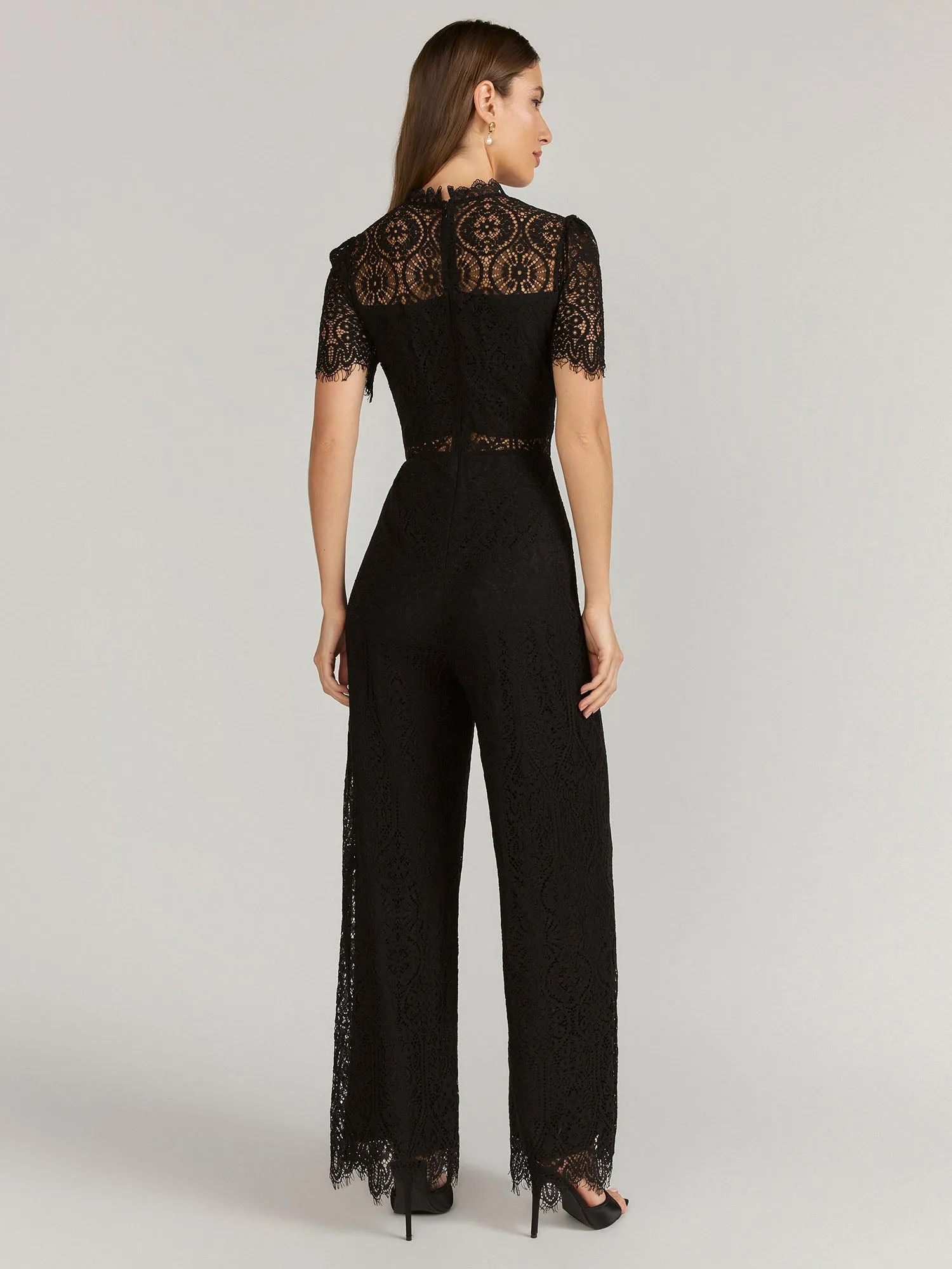 Lena Scallop Lace Sheer Waist Jumpsuit - Brands We Love