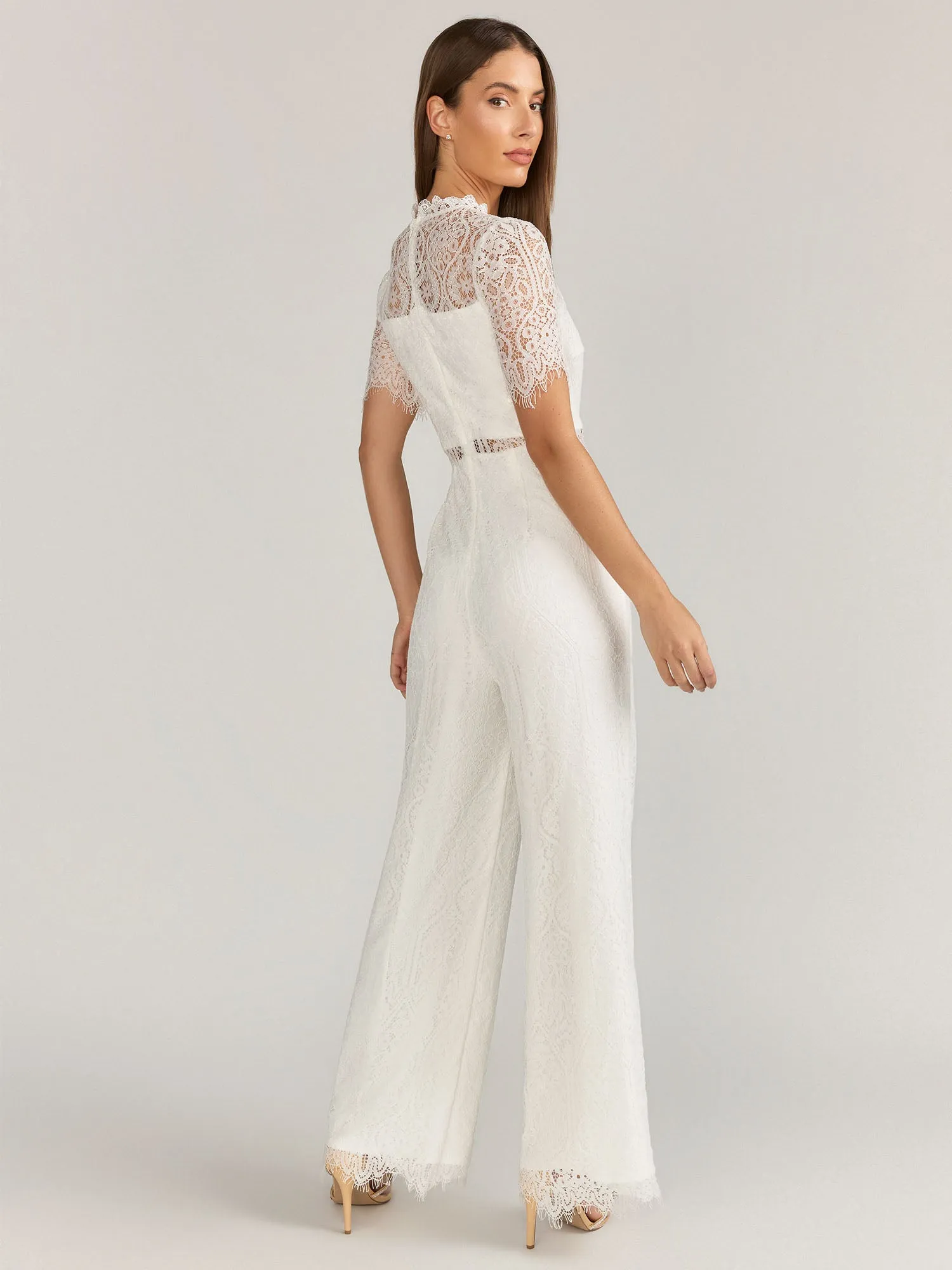 Lena Scallop Lace Sheer Waist Jumpsuit - Brands We Love