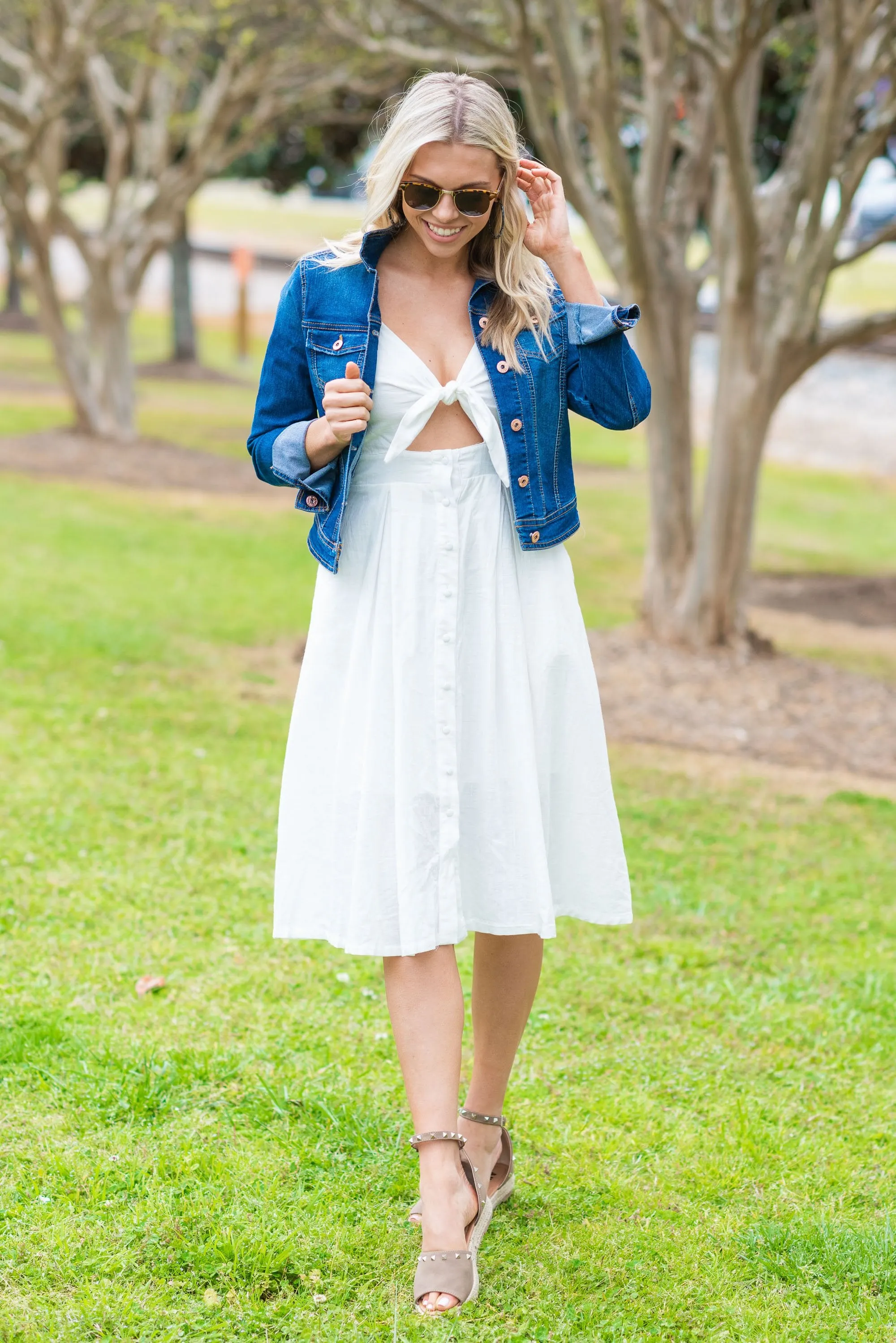 Meet In The Park Dress, Cream