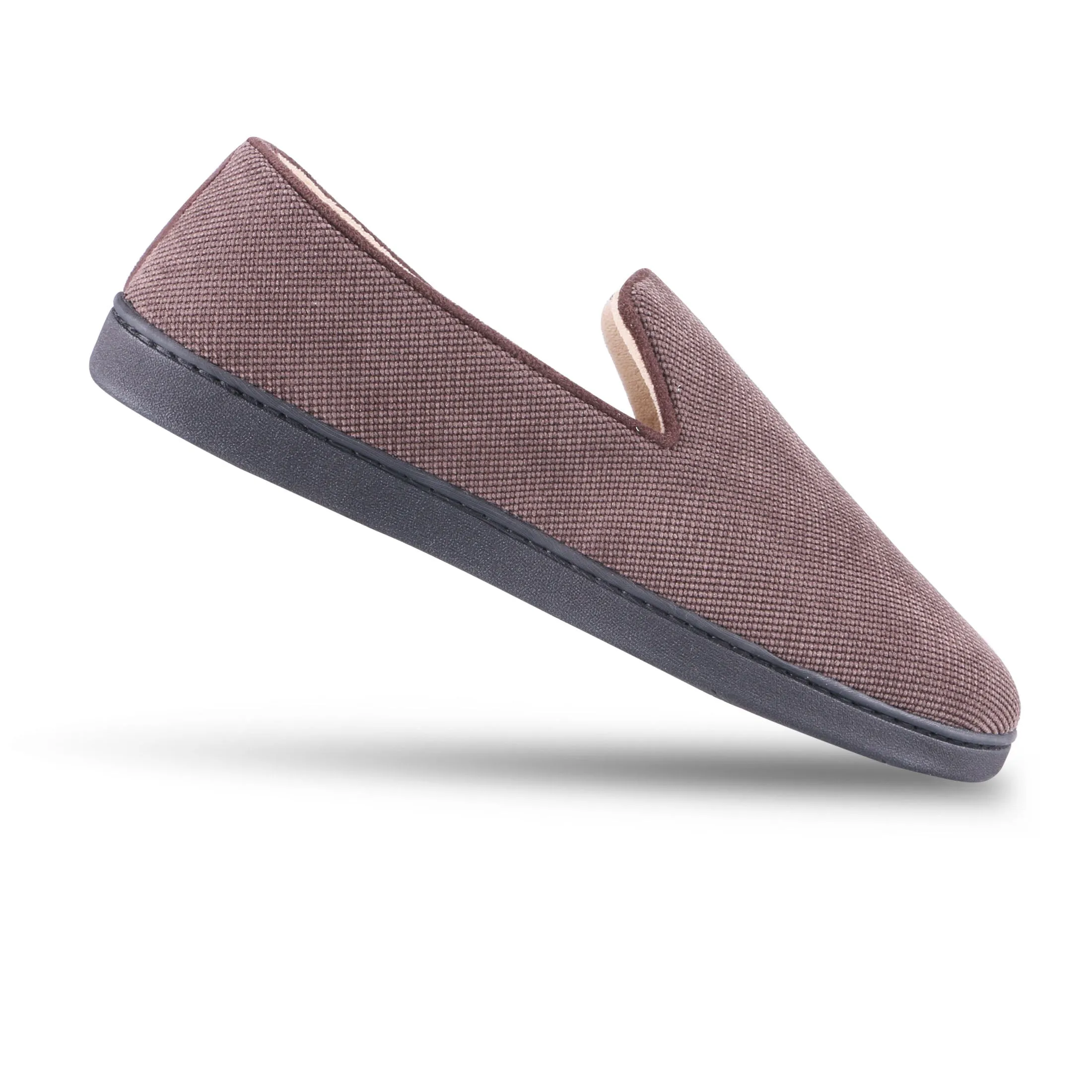 Men's Diamond Corduroy Loafer Slipper with Moisture Wicking and Gel Infused Memory Foam