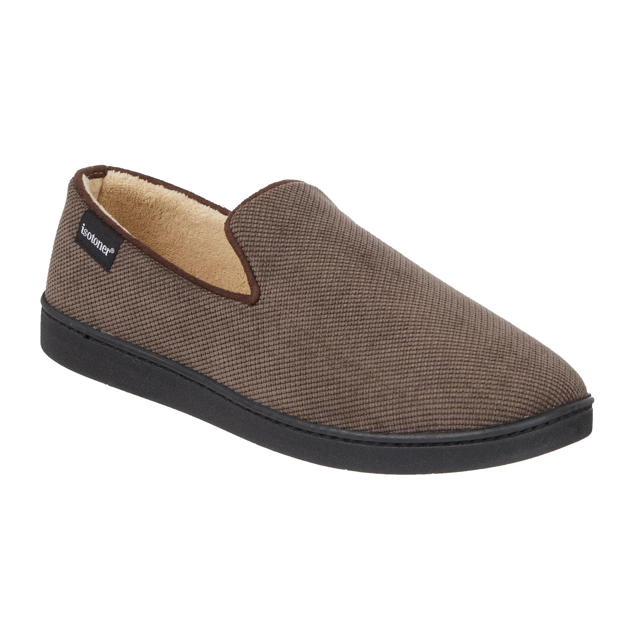 Men's Diamond Corduroy Loafer Slipper with Moisture Wicking and Gel Infused Memory Foam