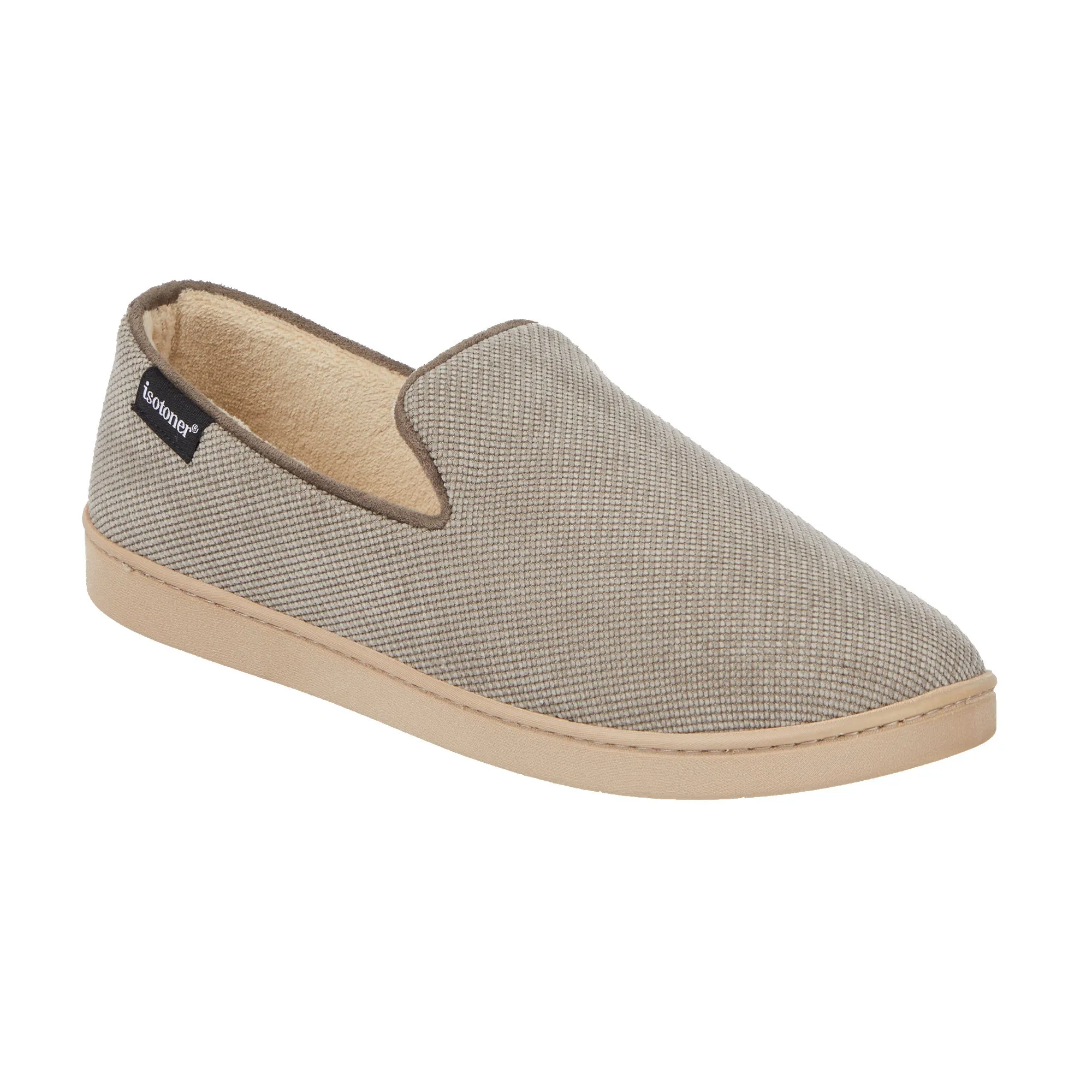Men's Diamond Corduroy Loafer Slipper with Moisture Wicking and Gel Infused Memory Foam