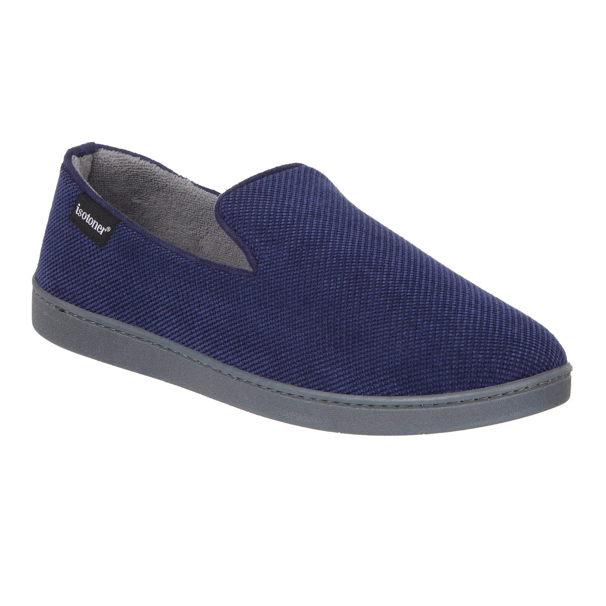 Men's Diamond Corduroy Loafer Slipper with Moisture Wicking and Gel Infused Memory Foam