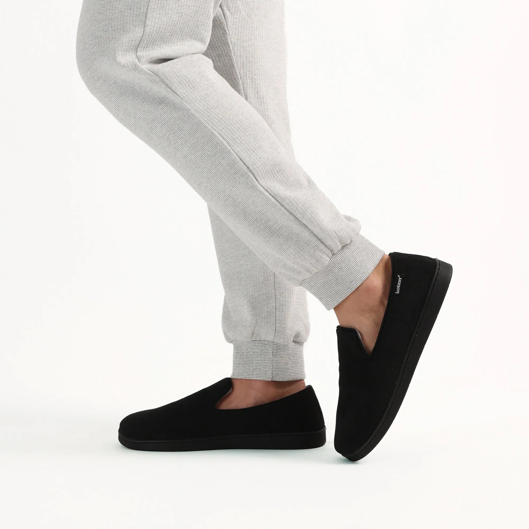 Men's Diamond Corduroy Loafer Slipper with Moisture Wicking and Gel Infused Memory Foam