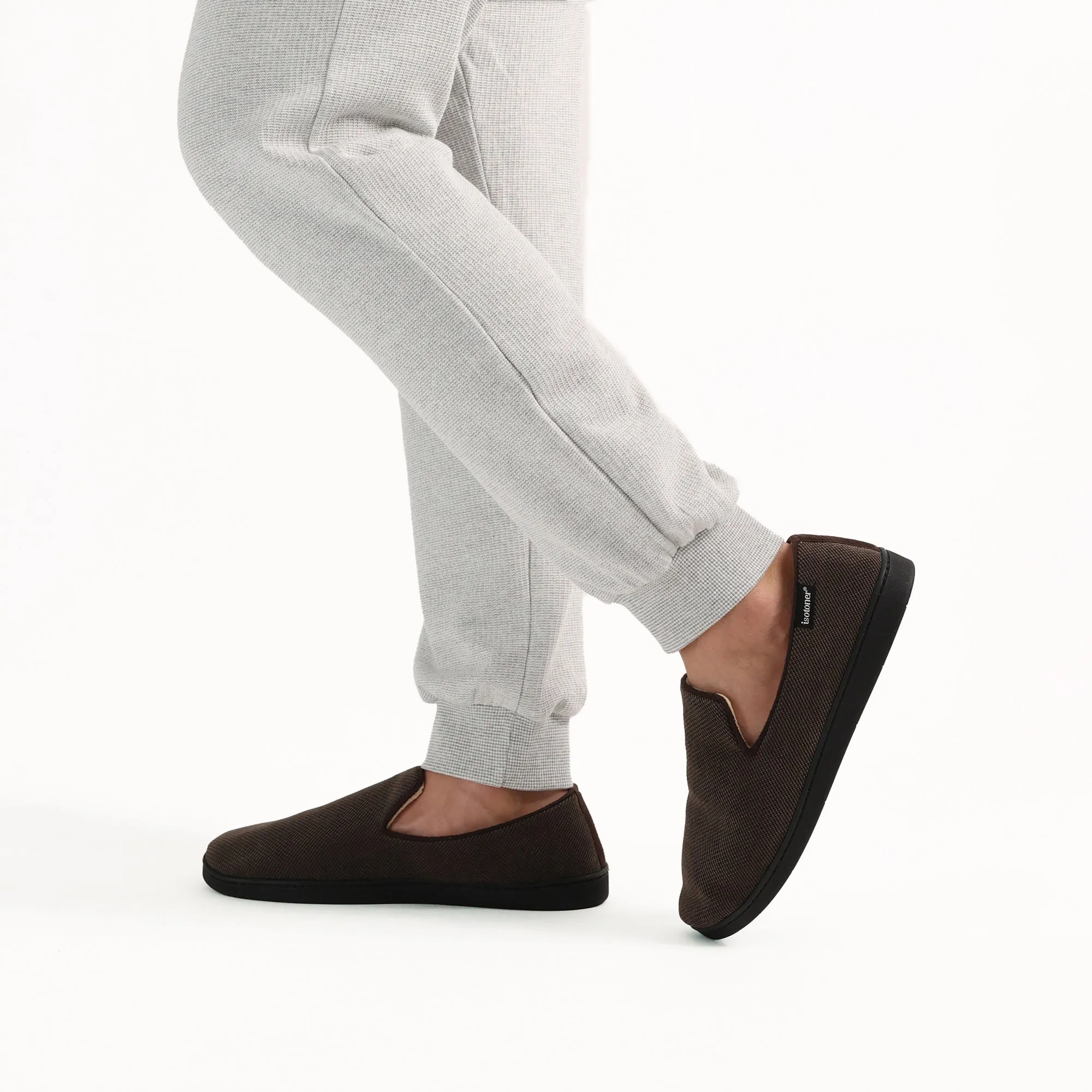 Men's Diamond Corduroy Loafer Slipper with Moisture Wicking and Gel Infused Memory Foam