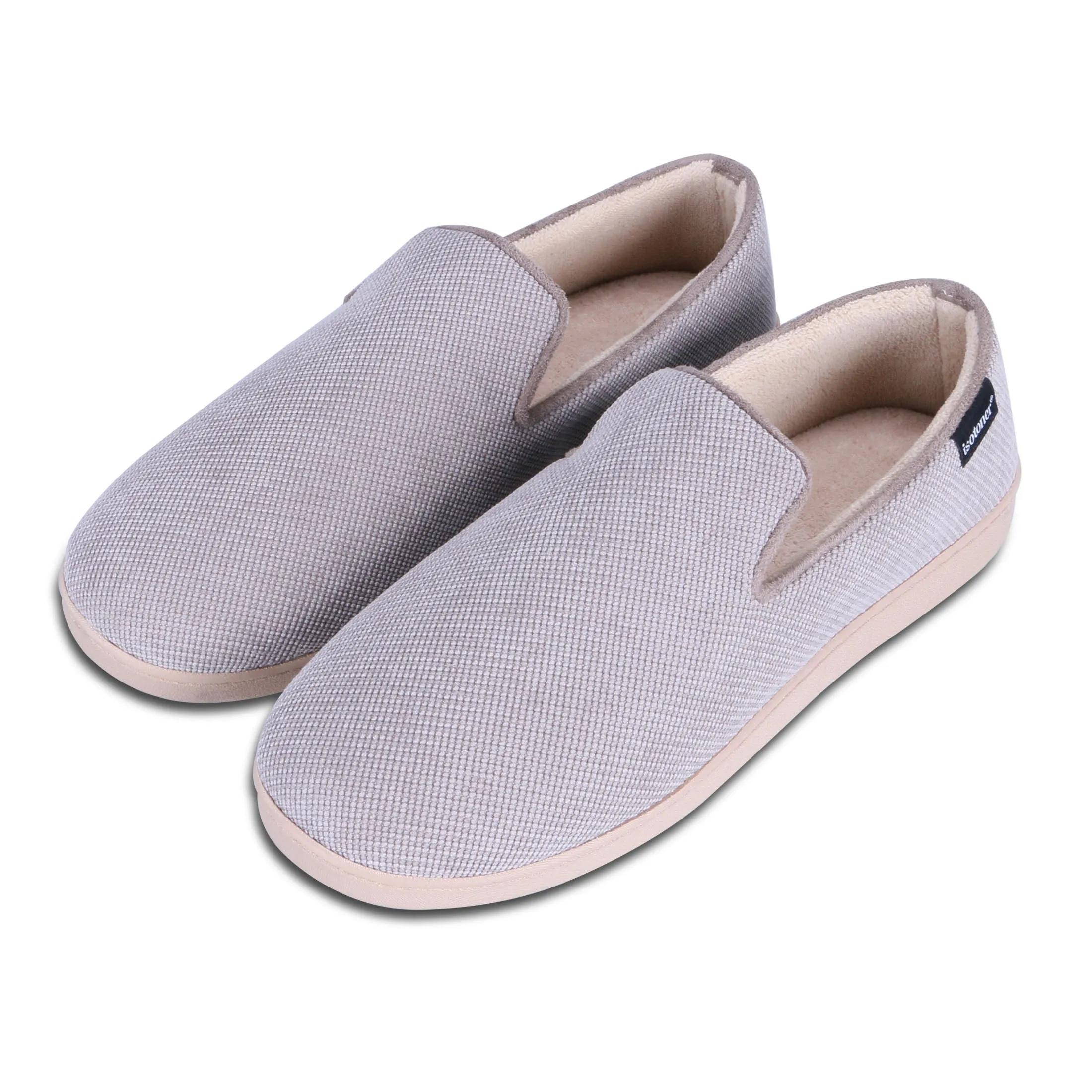 Men's Diamond Corduroy Loafer Slipper with Moisture Wicking and Gel Infused Memory Foam