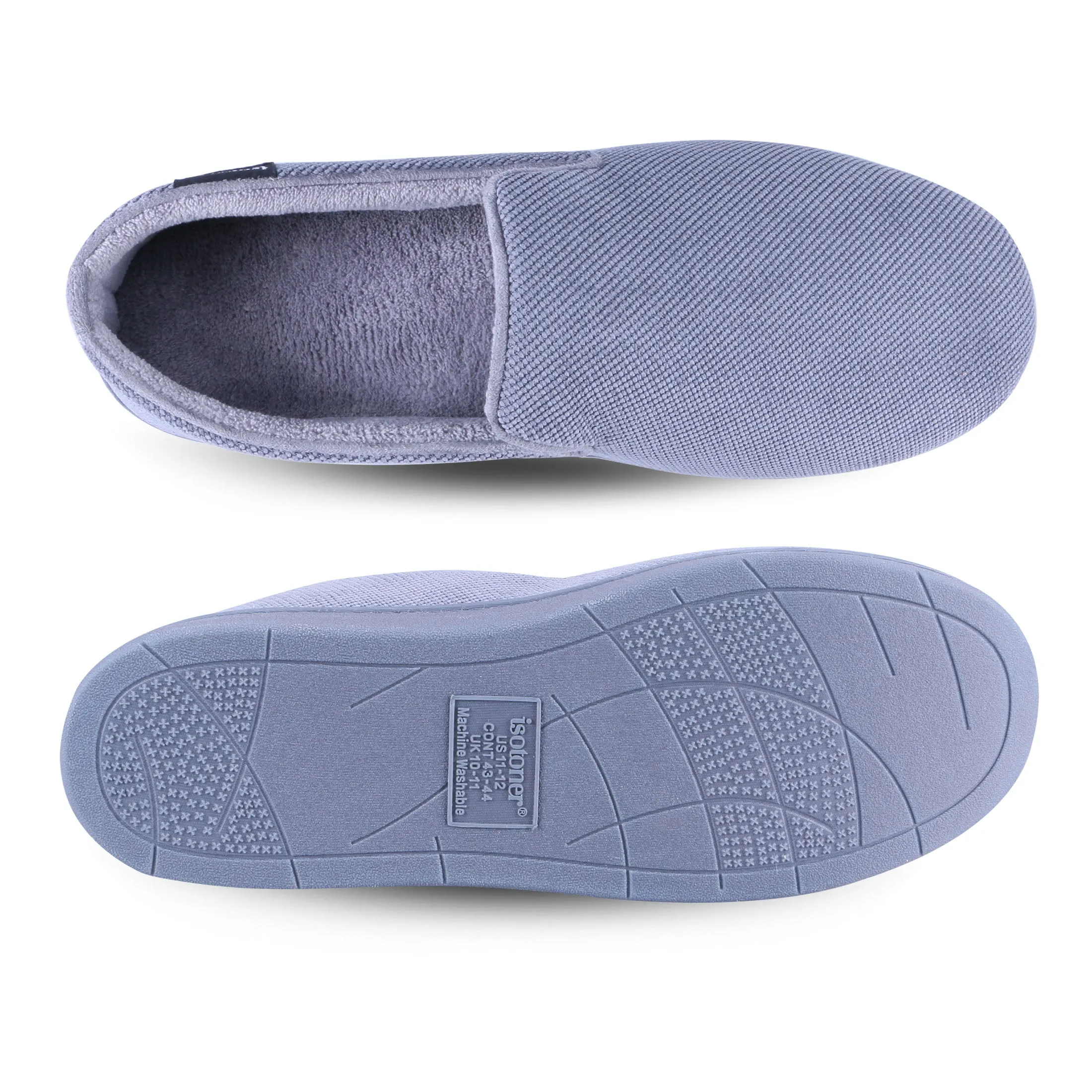 Men's Diamond Corduroy Loafer Slipper with Moisture Wicking and Gel Infused Memory Foam