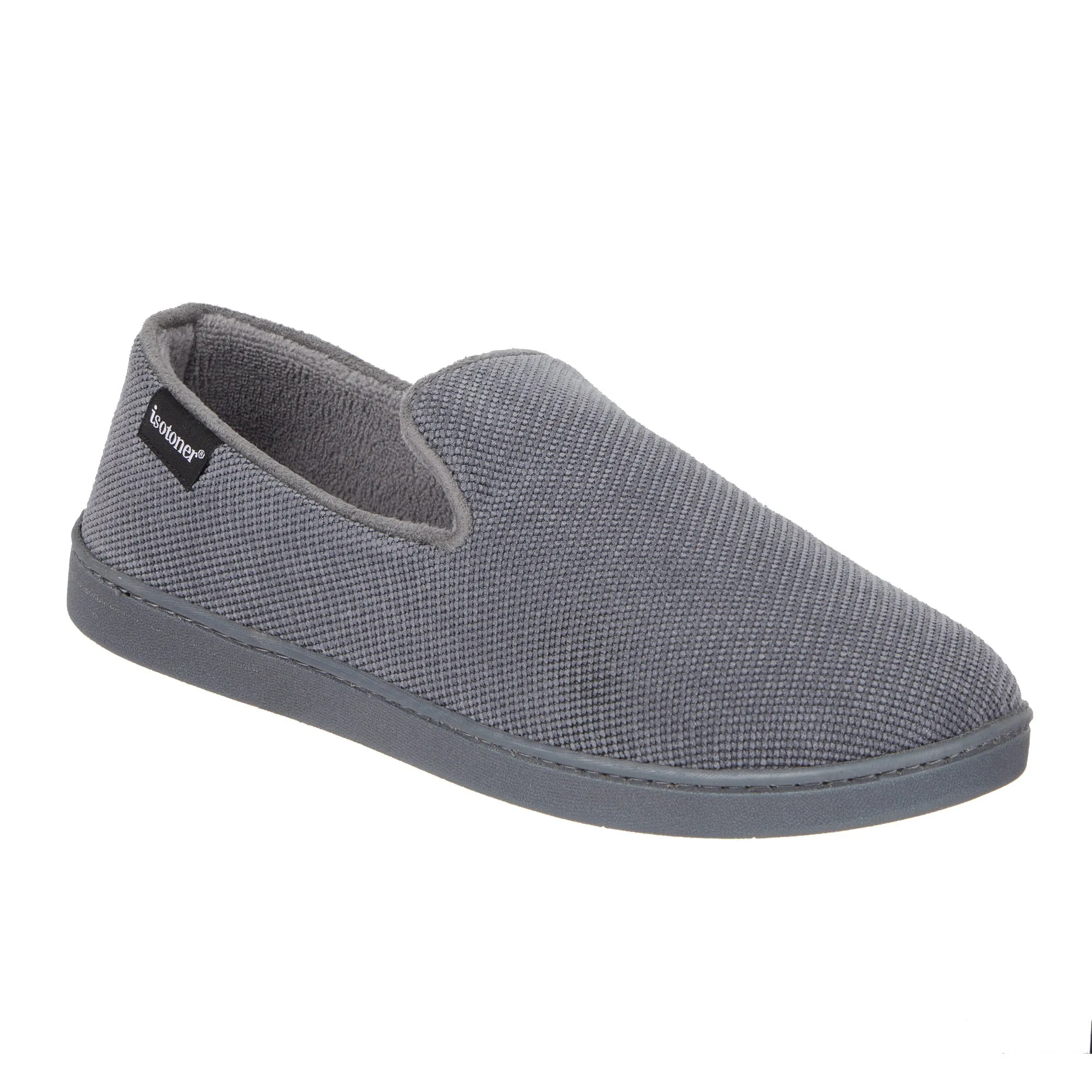 Men's Diamond Corduroy Loafer Slipper with Moisture Wicking and Gel Infused Memory Foam