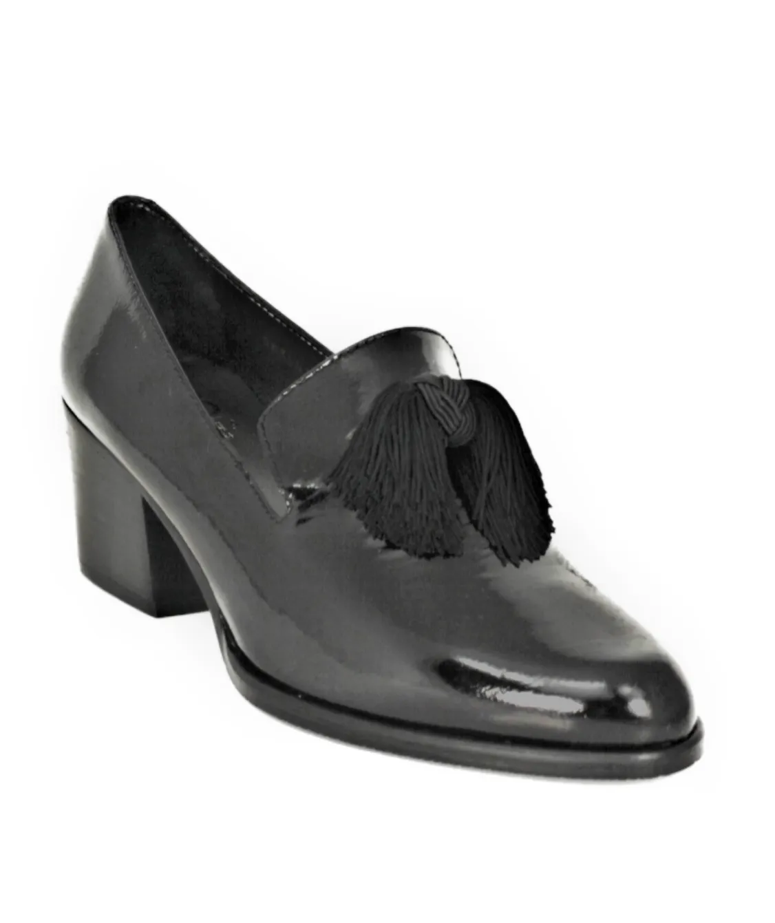 Mid Block Heel Tassel Loafer