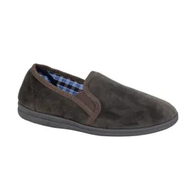 Sleepers MS337B Wilson Mens Brown Plush Velour Slippers