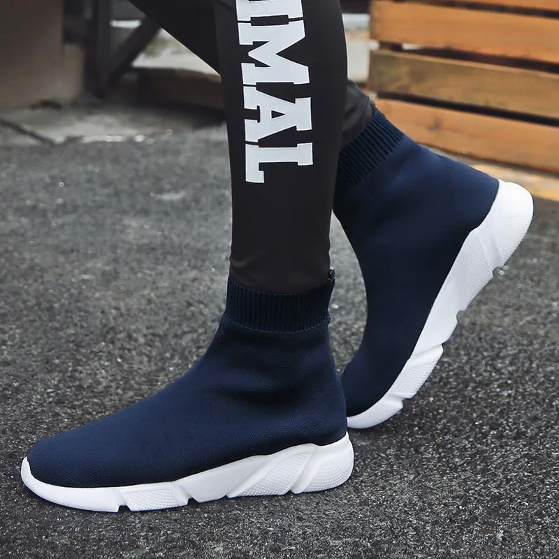 Sneakers Women Men Knit Upper Breathable Sport Shoes Sock Boots High Top Running comfortable flats