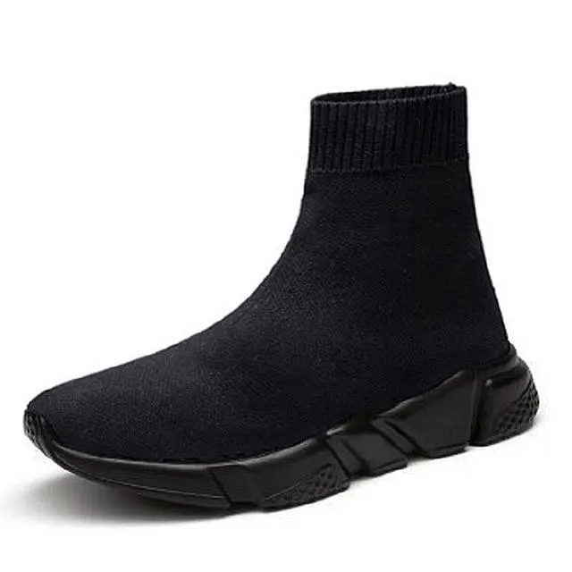 Sneakers Women Men Knit Upper Breathable Sport Shoes Sock Boots High Top Running comfortable flats