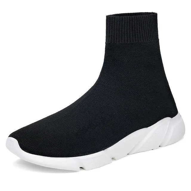 Sneakers Women Men Knit Upper Breathable Sport Shoes Sock Boots High Top Running comfortable flats