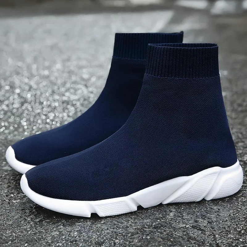 Sneakers Women Men Knit Upper Breathable Sport Shoes Sock Boots High Top Running comfortable flats