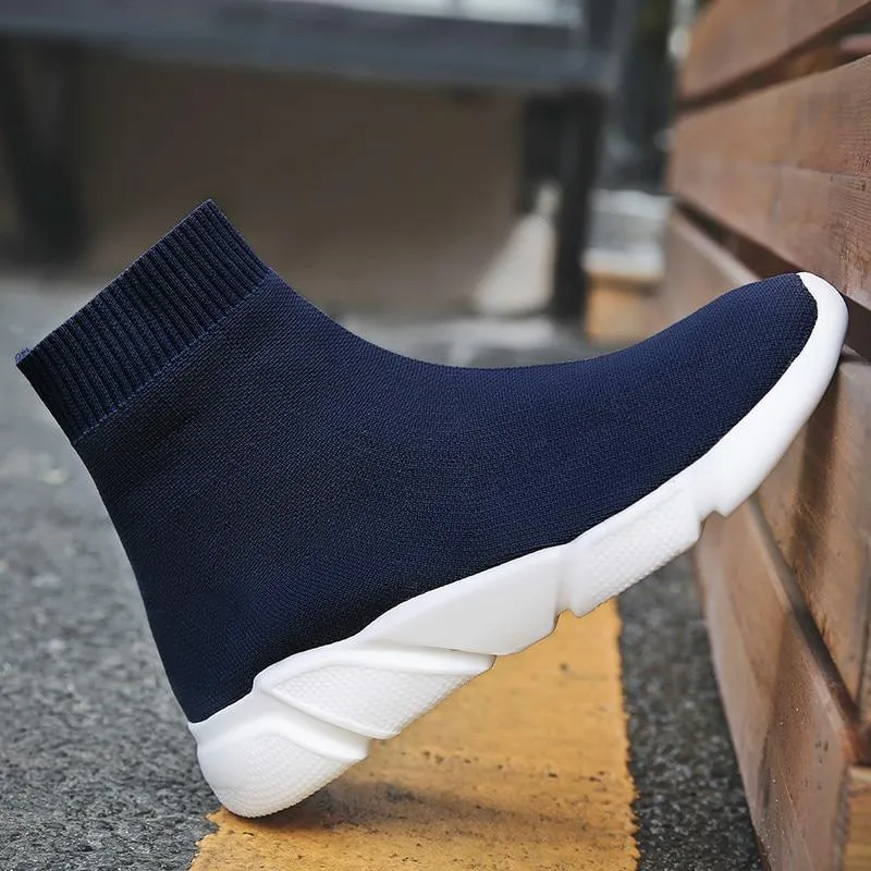 Sneakers Women Men Knit Upper Breathable Sport Shoes Sock Boots High Top Running comfortable flats