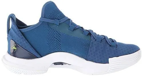 Under Armour Boys' Grade School Curry 5 Basketball Shoe, Moroccan Blue (401)/White, 7