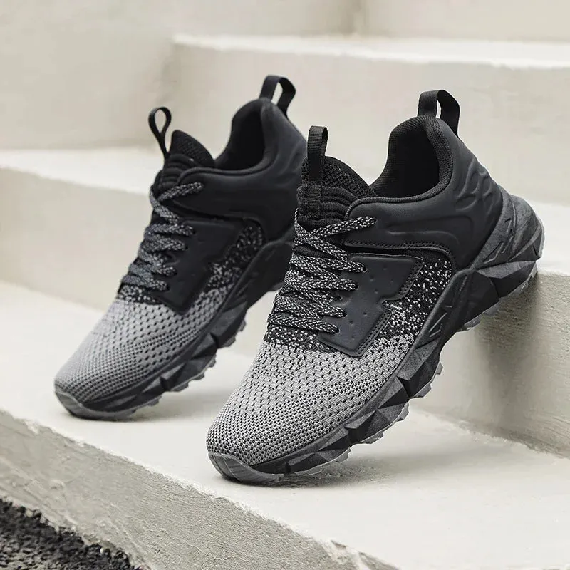 Winter Men Casual Thick-soled Outdoor Mesh Men's Sports Shoes  Fashion Comfortable Breathable Cushioning Running Shoes