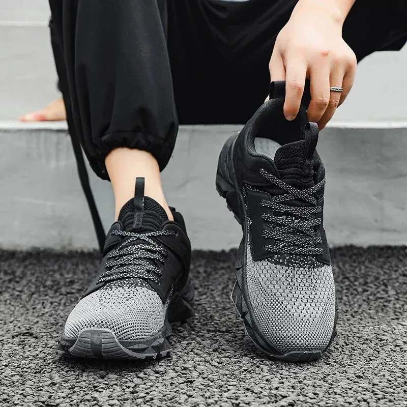 Winter Men Casual Thick-soled Outdoor Mesh Men's Sports Shoes  Fashion Comfortable Breathable Cushioning Running Shoes